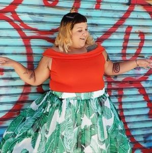 Premme RARE off shoulder crossback red bodysuit